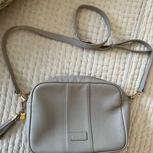 Taupe Leather Crossbody Bag